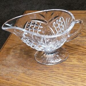 VTG Cut crystal pedistal gravy boat